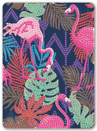 Diamond Art Flamingoer/hawaii blomst 13 x 18 cm