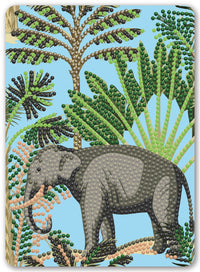 Diamond Art Elefant/træer 13 x 18 cm