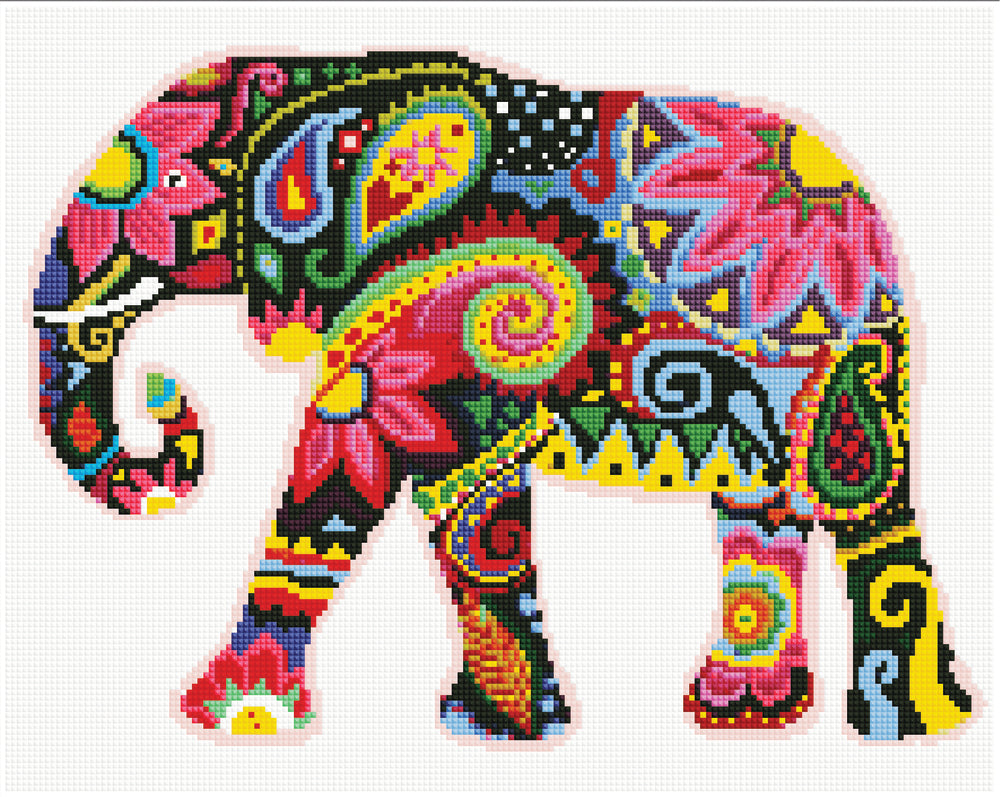 Diamond Art Elefant Grafisk 40 x 50 cm