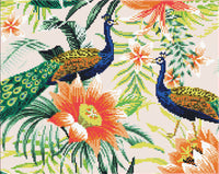 Diamond Art Påfugle/Blomster 40 x 50 cm