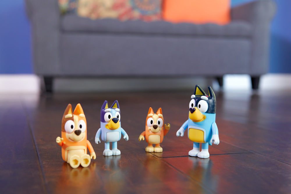 Bluey, 4 pk. Figurer, Bluey familien