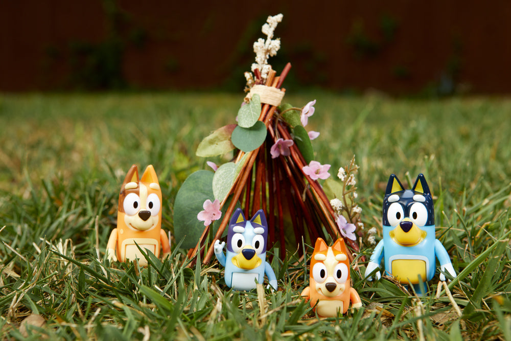 Bluey, 4 pk. Figurer, Bluey familien