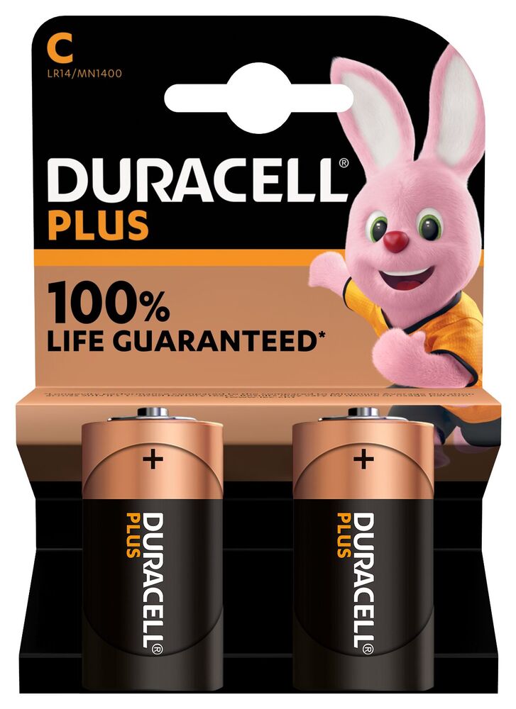 BATTERI DURACELL Plus Power C 2 pk