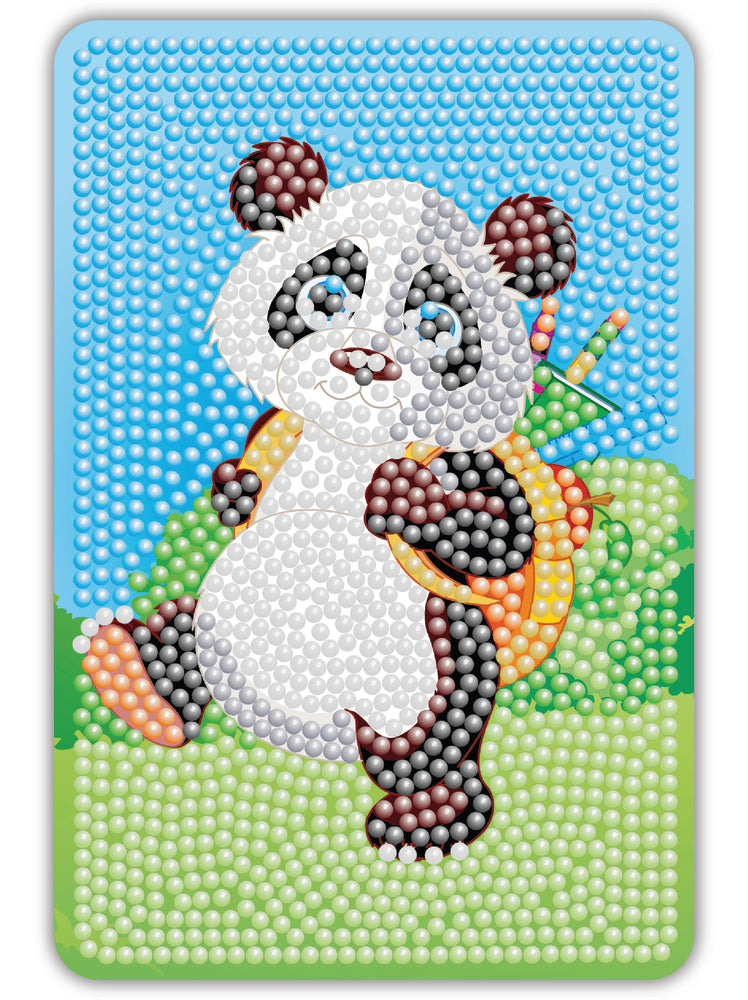 Diamond Art panda skole/rygsæk 10 x 15 cm