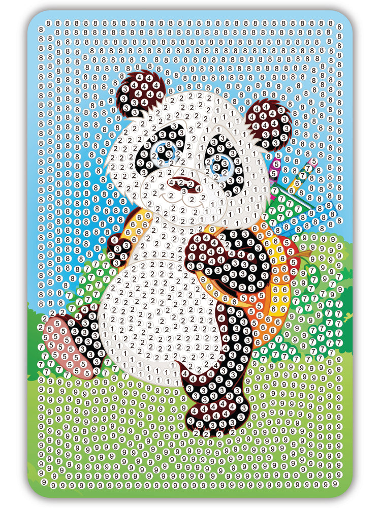 Diamond Art panda skole/rygsæk 10 x 15 cm