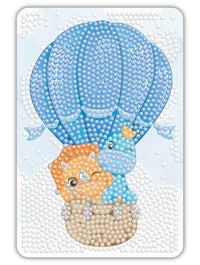 Diamond Art søde dyr i luftballon 10 x 15 cm