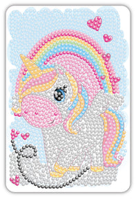 Diamond Art unicorn/regnbue 10 x 15 cm