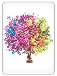 Diamond Art træ m/stjerner farverig 13 x 18 cm