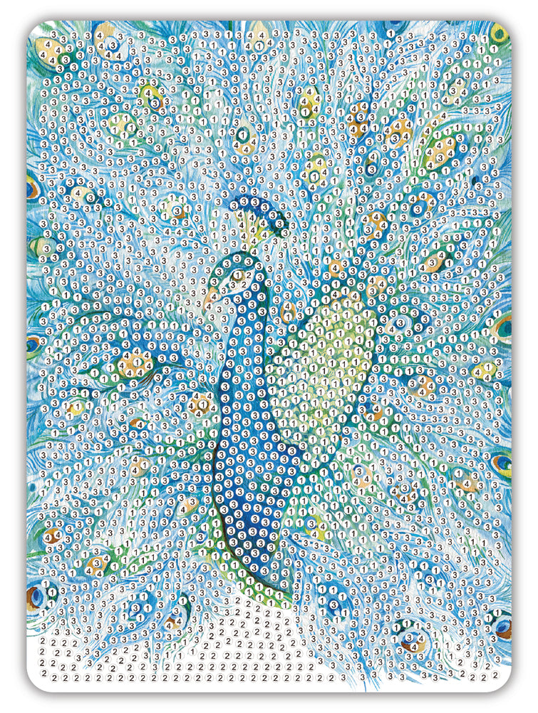 Diamond Art påfugl grafisk 13 x 18 cm