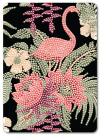 Diamond Art flamingo m/blomst 13 x 18 cm
