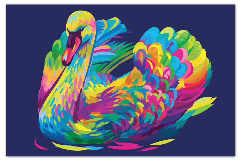Diamond Art svane farverig 20 x 30 cm