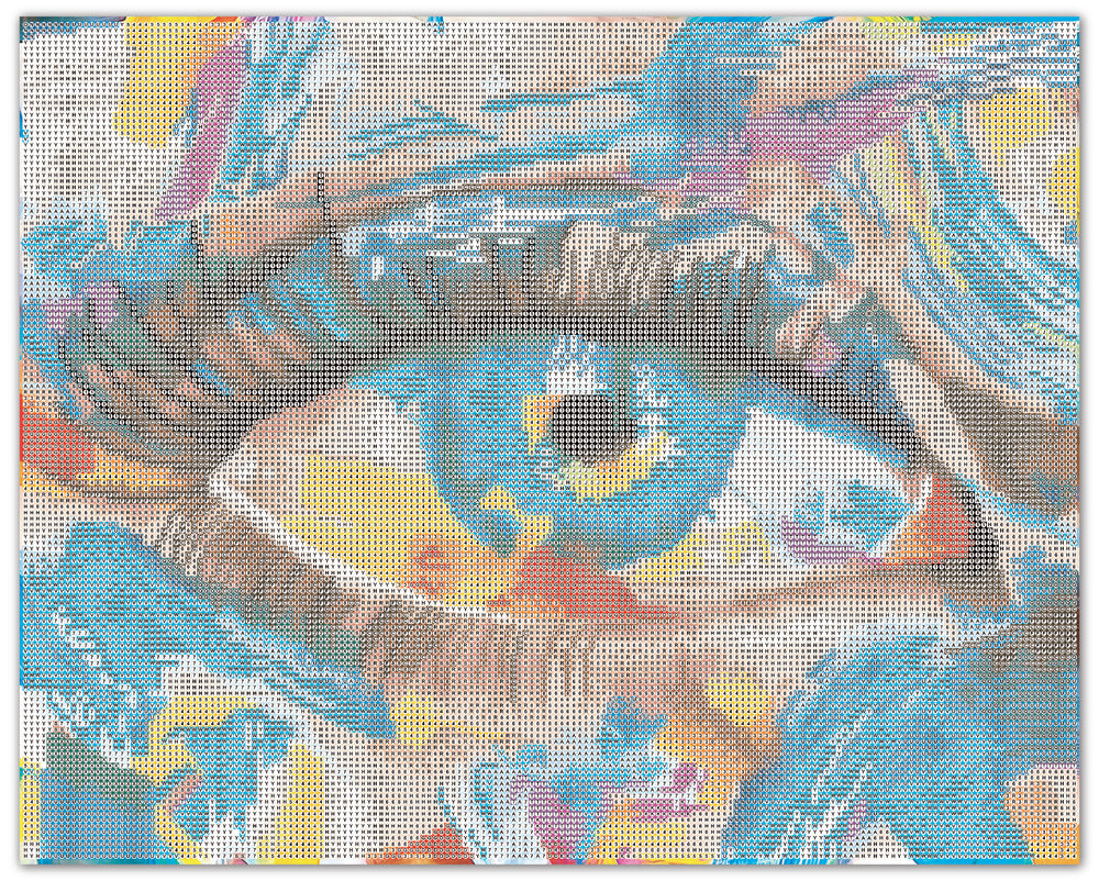 Diamond Art øje grafisk farverig  40 x 50 cm