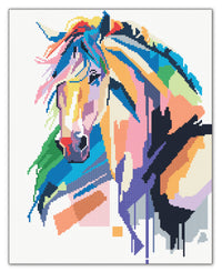 Diamond Art hest farverig 40 x 50 cm