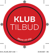 Bogetiket Klub tilbud Ø55mm 100 stk