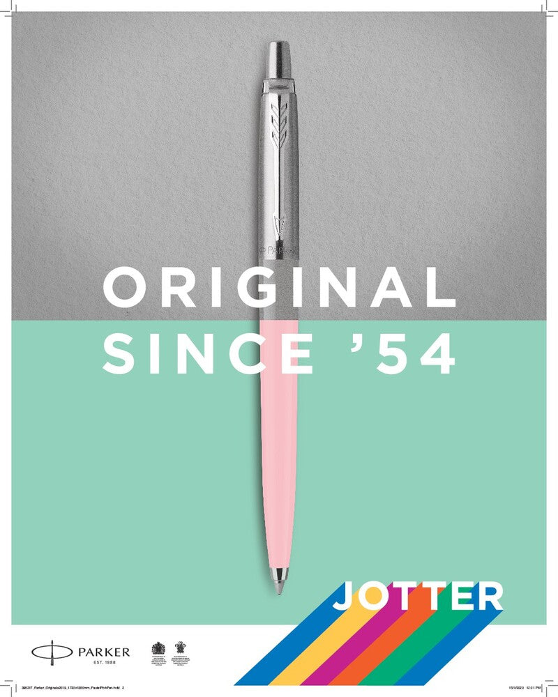 Parker blå/lyserød m/blå refill