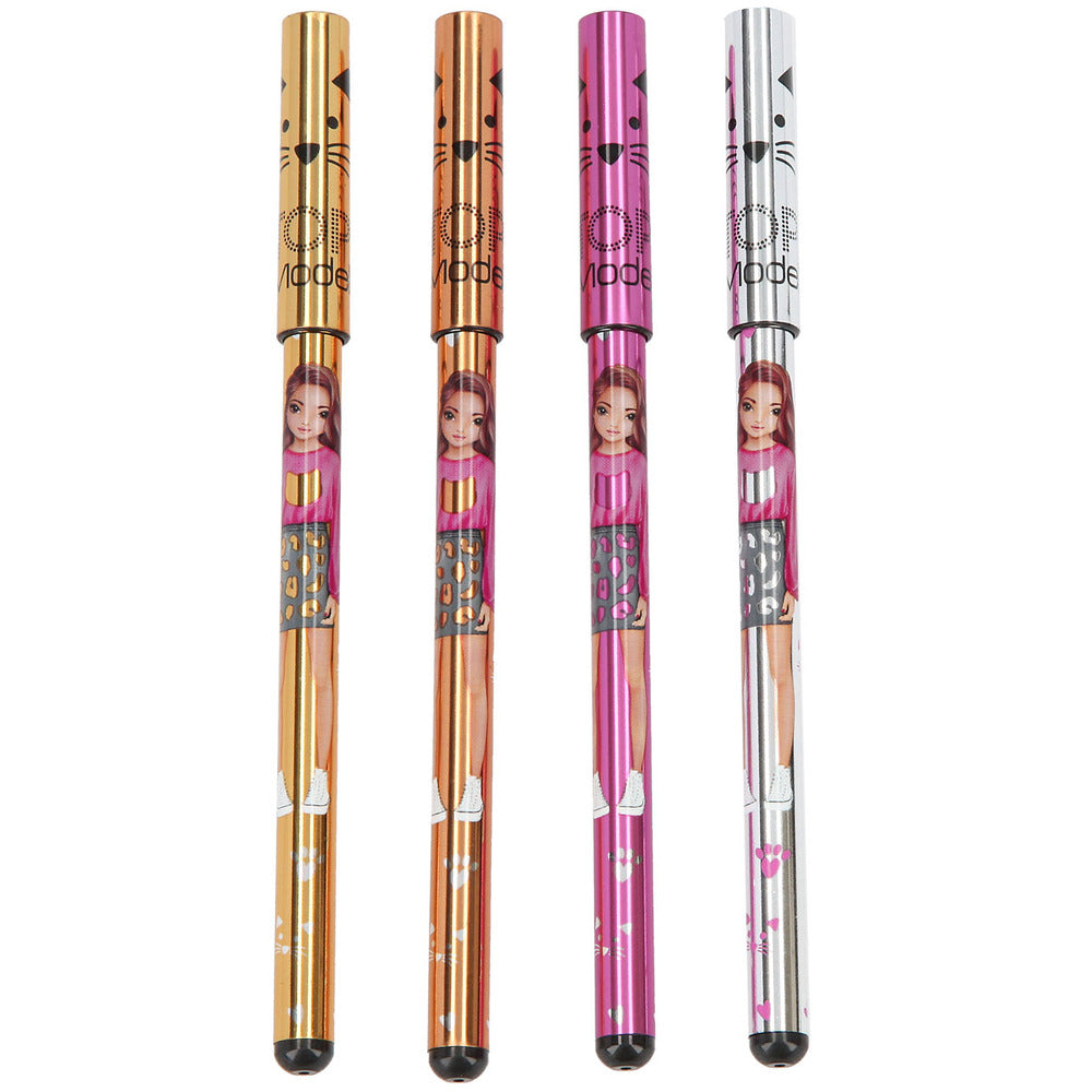 Topmodel gelpensæt glitter metallic