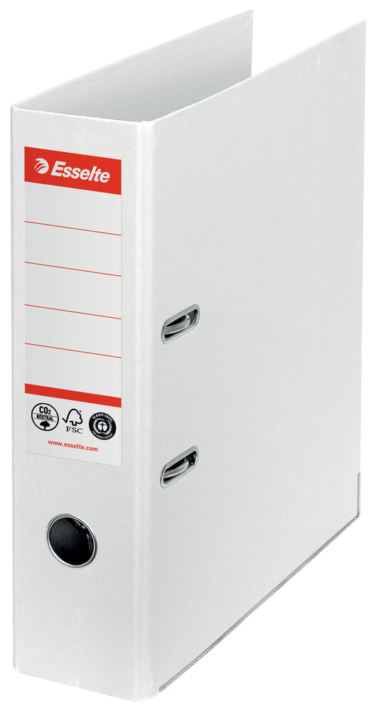 Brevordner Esselte No1 pap CO² neutral A4 75 mm ryg Hvid