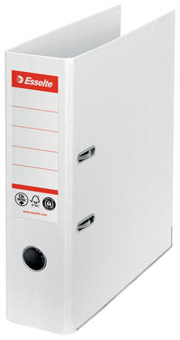 Brevordner Esselte No1 pap CO² neutral A4 75 mm ryg Hvid