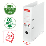 Brevordner Esselte No1 pap CO² neutral A4 75 mm ryg Hvid