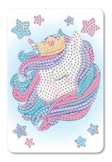 Diamond Art Enhjørning m/krone 10 x 15 cm