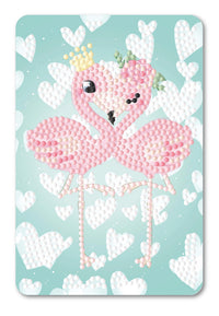 Diamond Art Flamingo par krone/blomst 10 x 15 cm