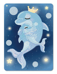Diamond Art Delfiner krone/baby 13 x 18 cm