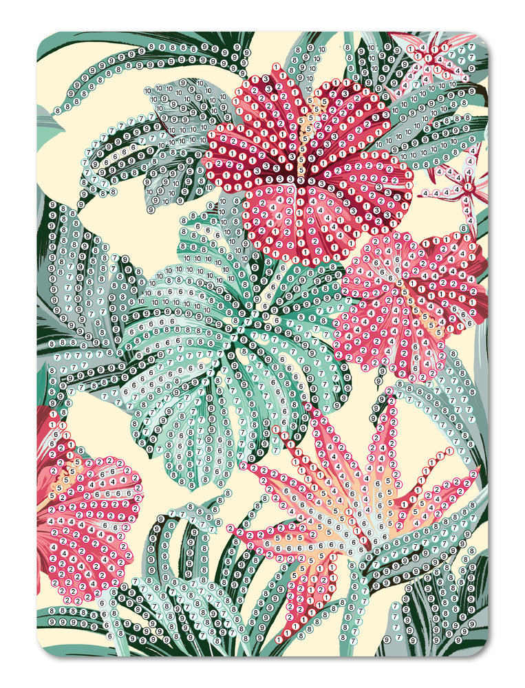 Diamond Art Hawaii blomster 13 x 18 cm