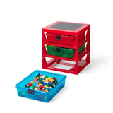 LEGO opbevaring med 3 skuffer - rød