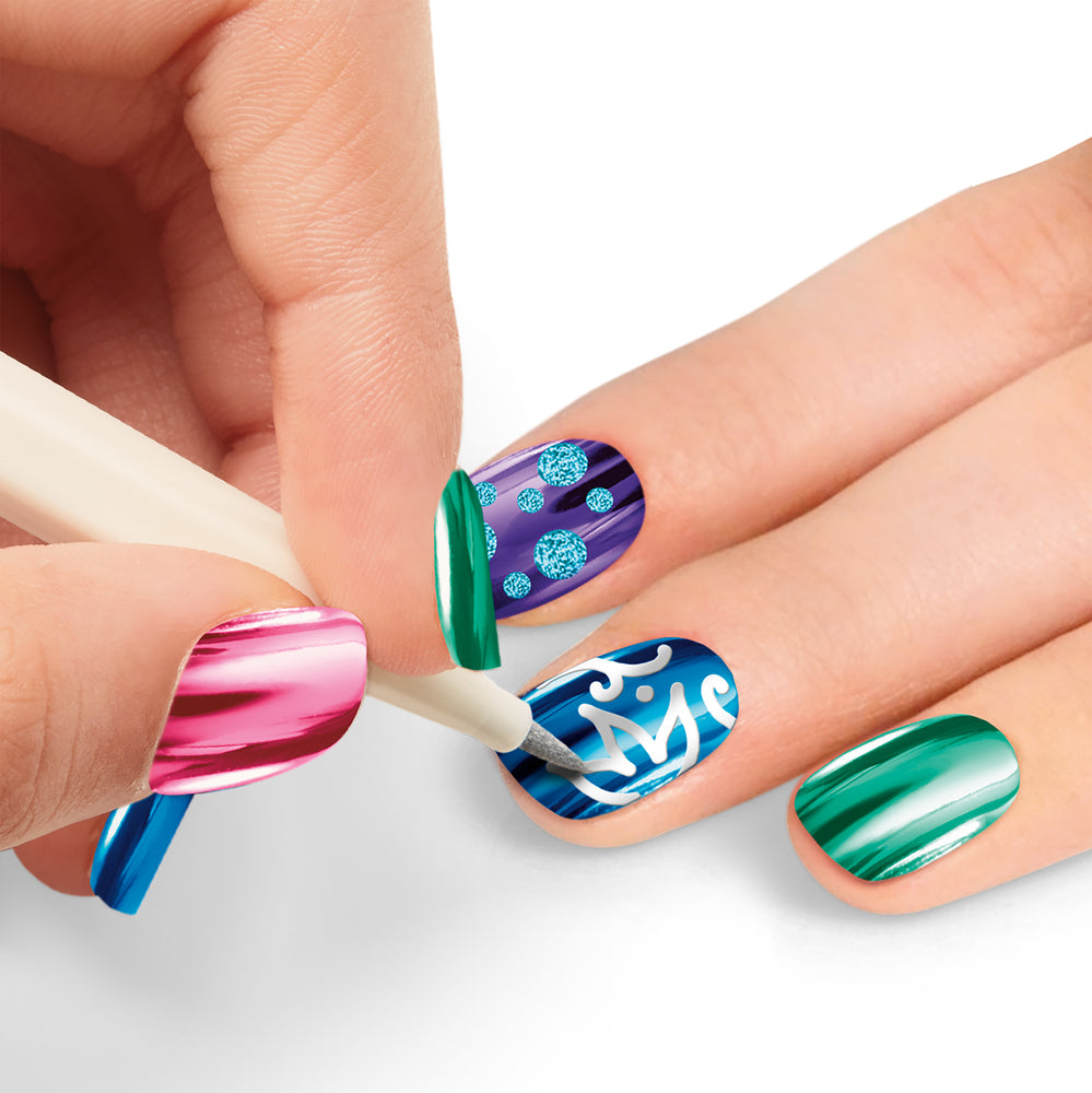 Shimmer N Sparkle Metallic Rainbow Nail Art