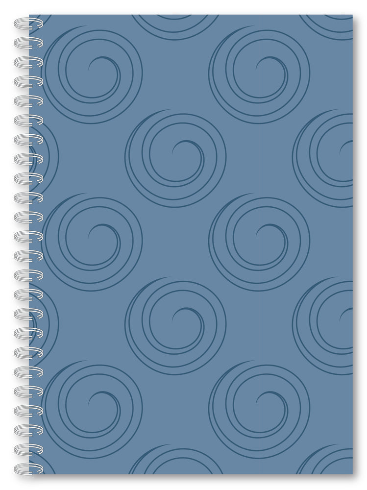 Notesbog spiral a5 linjeret blå m/lak spiral design
