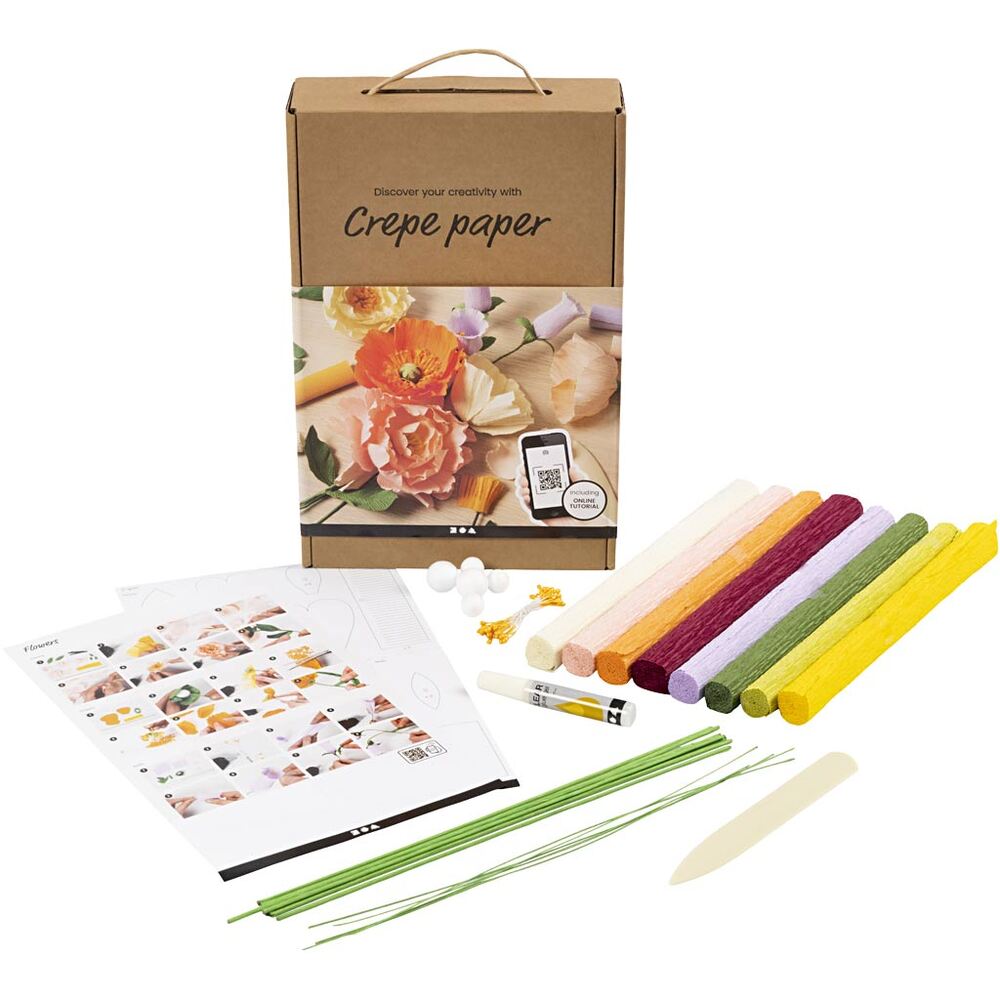 Crepepapirblomster Start DIY Kit ass. farver
