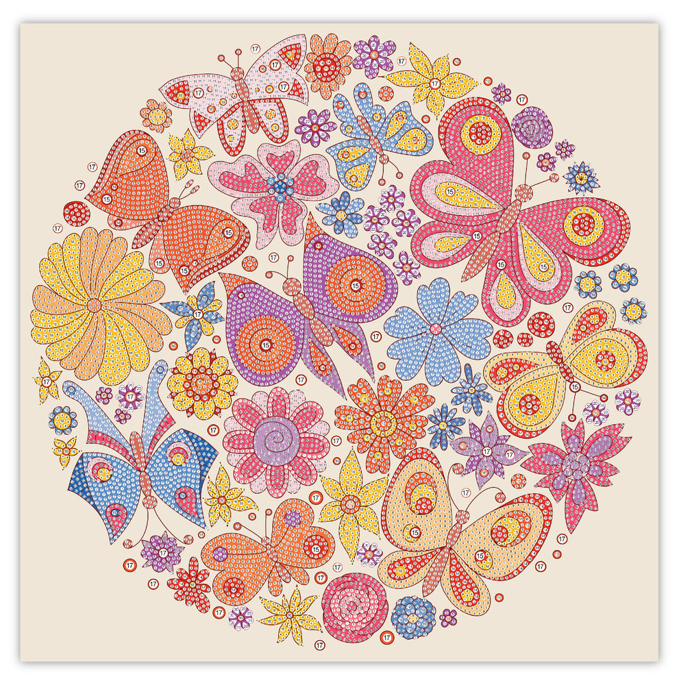 Diamond Art Mix Sommerfugle 40x40 cm