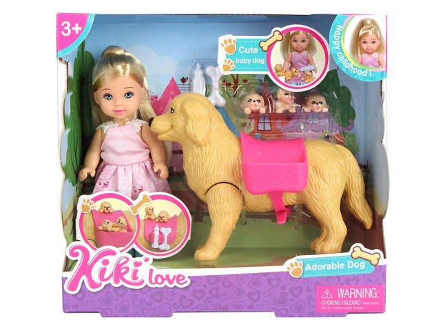 Kiki Love dukke med hund og hvalpe