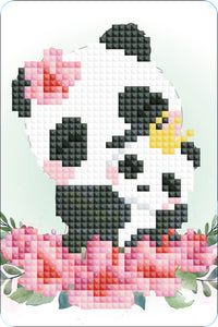 Diamond Art Panda familie 10 x 15 cm