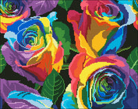 Diamond Art Roser farverig 40 x 50 cm