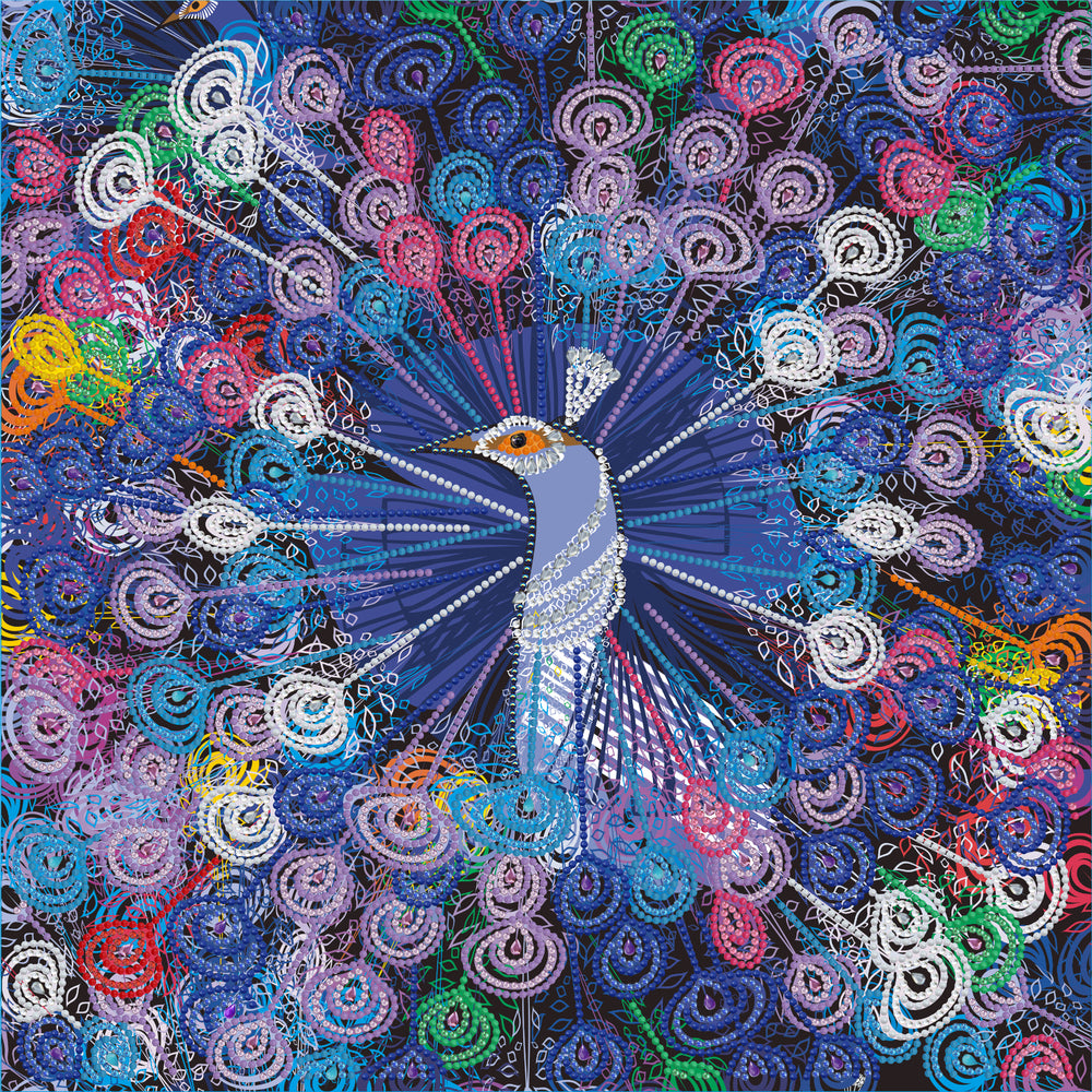 Diamond Art MIX Påfugl 40 x 40 cm