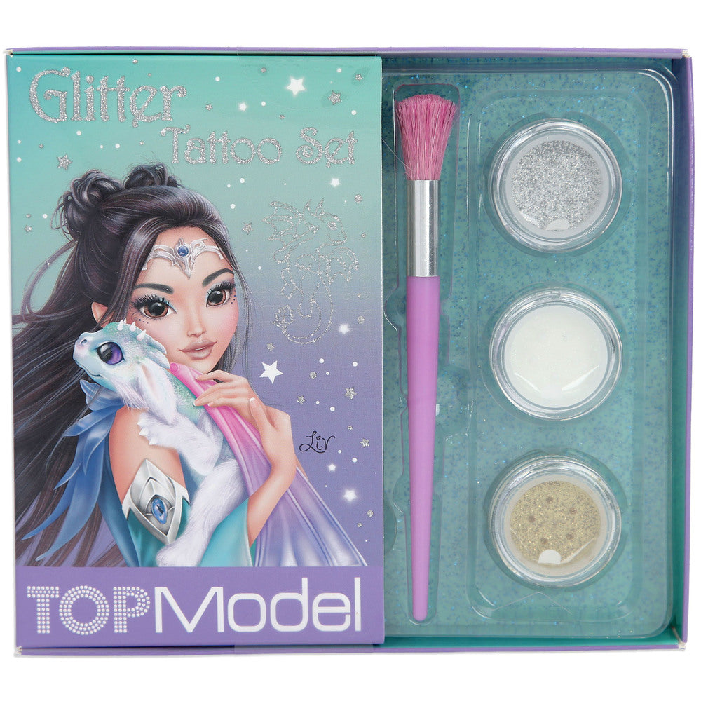 Topmodel tattoo sæt glitter dragon love