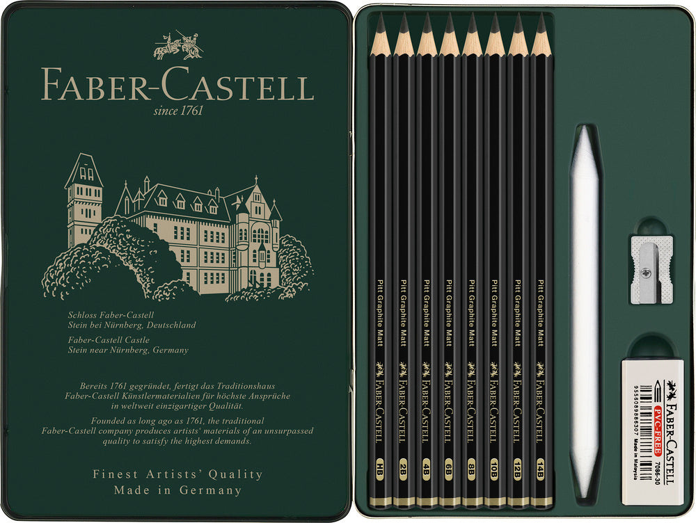 Pencil pitt graphite mat Faber-Castell 11 stk