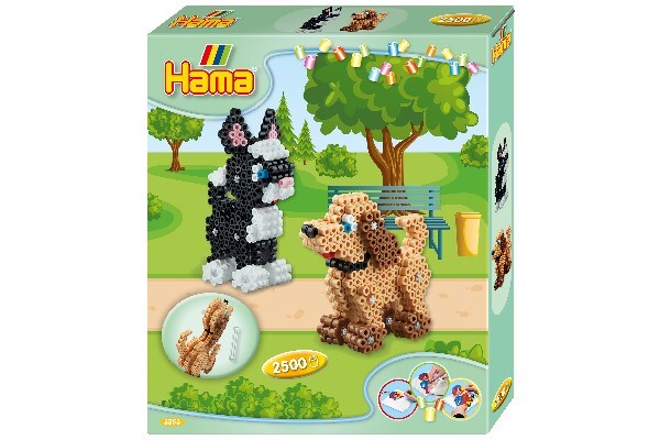 Hama midi gaveæske 3D hund og kat