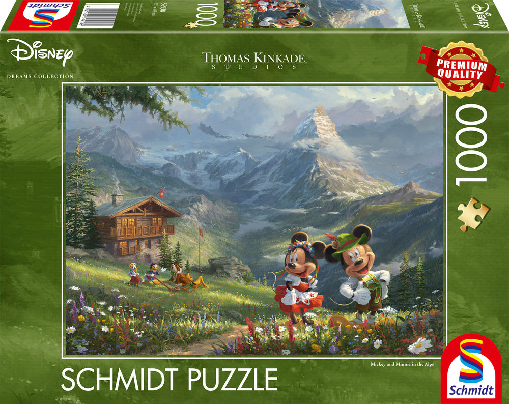 Puslespil Disney Mickey & Minnie in the 
Alps 1000 brikker