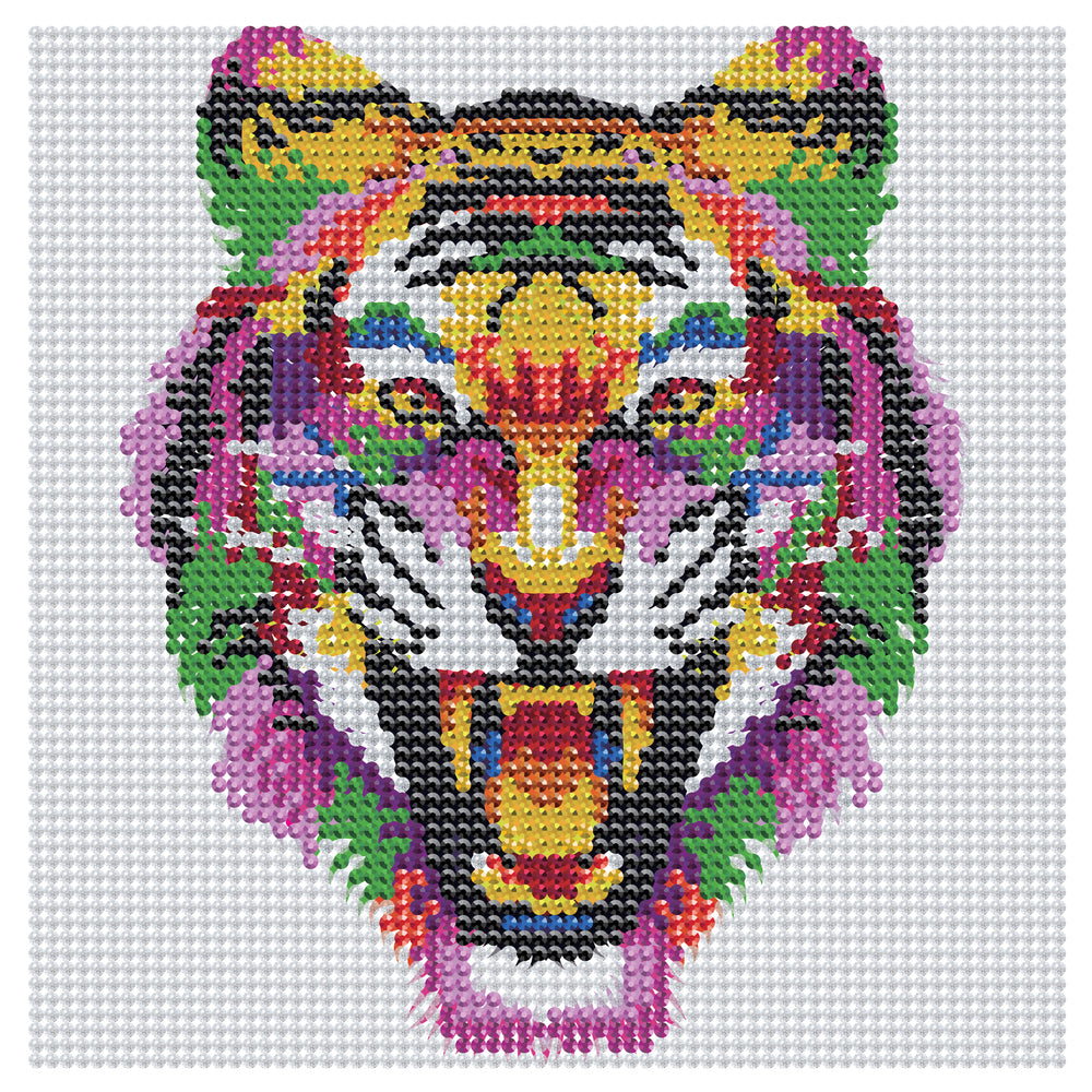 Diamond art glitter tiger grafisk 20 x 20 cm