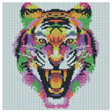 Diamond art glitter tiger grafisk 20 x 20 cm