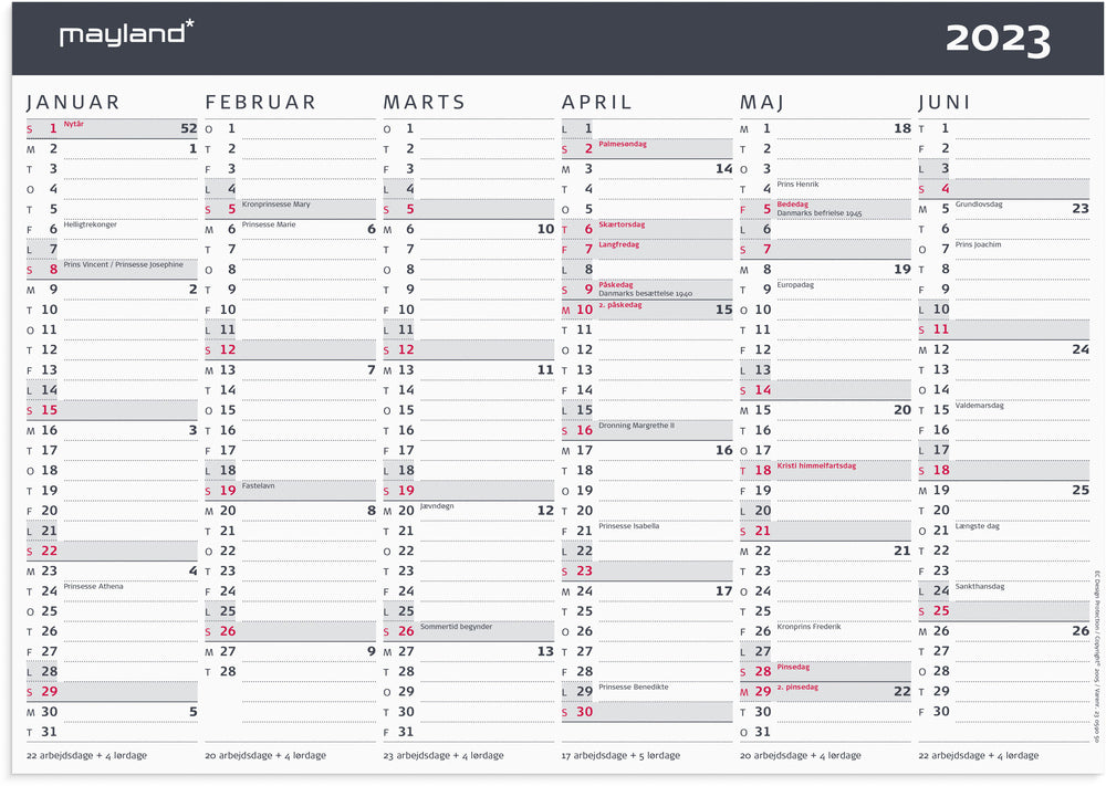 Kontorkalender 2023 Mayland
