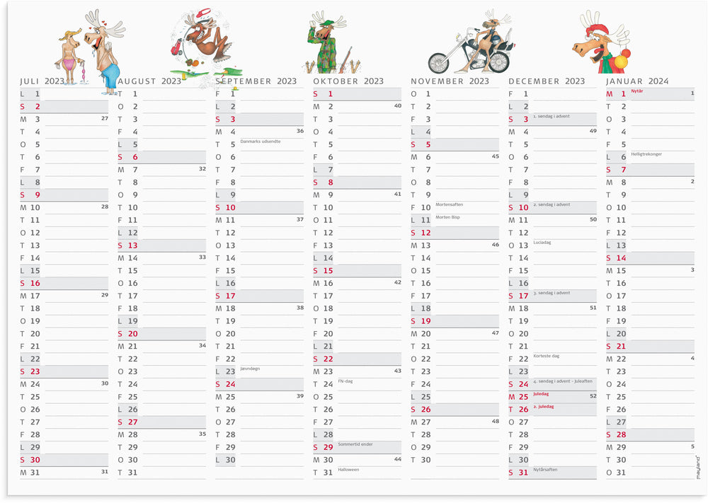 Kontorkalender humør - elg 2023