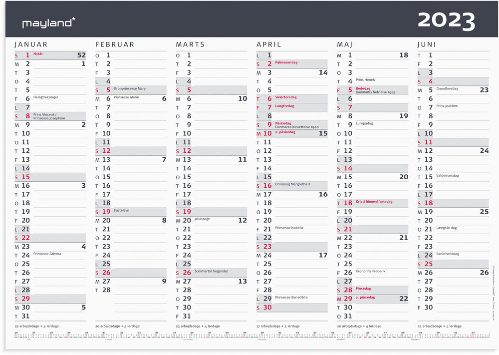 Kontorkalender moderne 2023