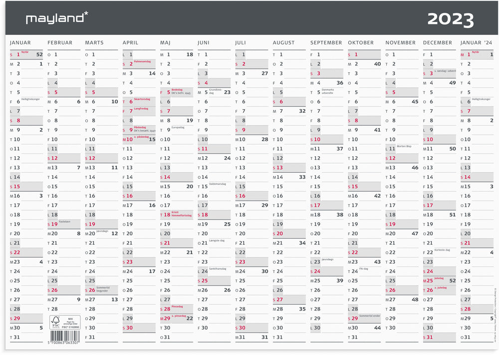 Kontorkalender moderne 2023