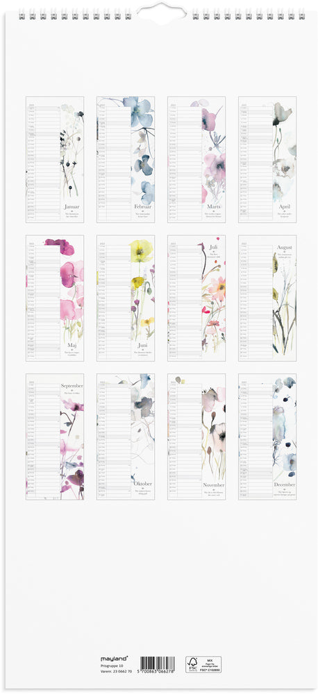 Vægkalender Bækmark & Scherfig
