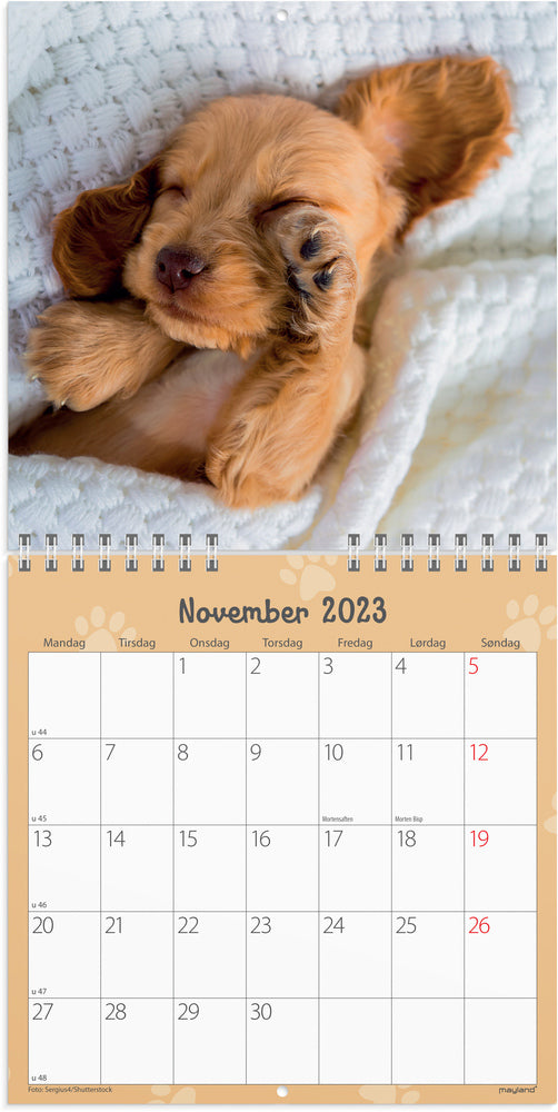 Vægkalender hundehvalpe 2023