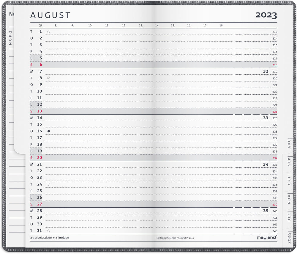 Index planner mini mørkgrå 2023