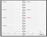 Mini planner tværf. sort 2023